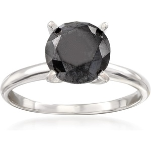 image:imageRossSimons 300 Carat Black Diamond Solitaire Ring in 14kt White GoldDiamond
