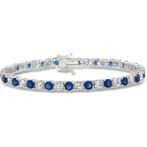 image:imageRossSimons 435 ct tw Simulated Gemstone and 435 ct tw CZ Tennis Bracelet in Sterling SilverSapphire