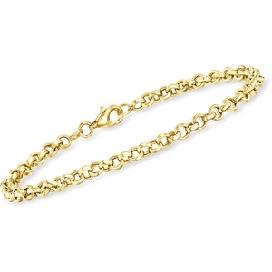 image:imageRossSimons 4mm 10kt Yellow Gold RoloLink Braceletno gemstone