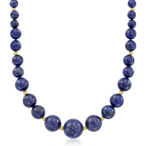image:imageRossSimons 613mm Lapis Bead Graduated Necklace With 14kt Yellow GoldLapis Lazuli