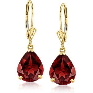 image:imageRossSimons 700 ct tw PearShaped Garnet Drop Earrings in 14kt Yellow Gold