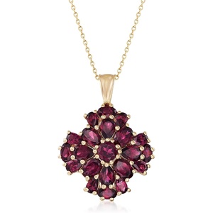 image:imageRossSimons 770 ct tw Rhodolite Garnet Cluster Pendant Necklace in 18kt Gold Over Sterling 18 inches