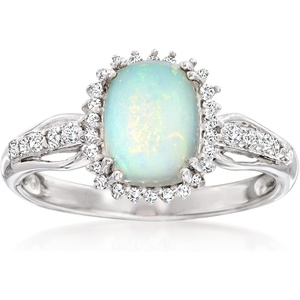 image:imageRossSimons Ethiopian Opal and 35 ct tw White Topaz Ring in Sterling SilverOpal