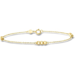 image:imageRossSimons Italian 10kt Yellow Gold 3Bead Station Braceletno gemstone