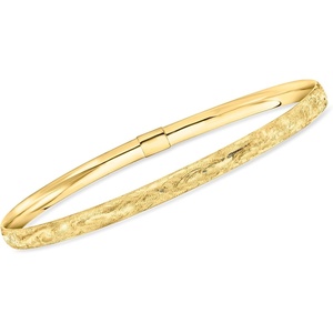 image:imageRossSimons Italian 10kt Yellow Gold Brushed Bangle Braceletno gemstone