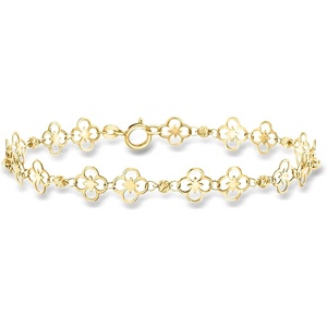 image:imageRossSimons Italian 10kt Yellow Gold Floral Ricami Bead Station Braceletno gemstone