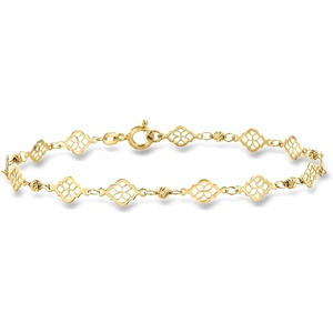 image:imageRossSimons Italian 10kt Yellow Gold Ricami Floral Station Braceletno gemstone