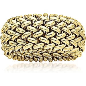 image:imageRossSimons Italian 14kt Yellow Gold RisoLink RingNo Gemstone