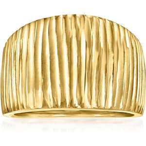 image:imageRossSimons Italian 18kt Yellow Gold Ribbed Dome RingNo Gemstone
