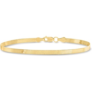 image:imageRossSimons Italian 3mm 10kt Yellow Gold Herringbone Bracelet 7 inches