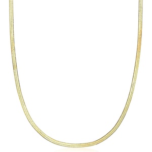 image:imageRossSimons Italian 3mm 10kt Yellow Gold Herringbone NecklaceNo Gemstone