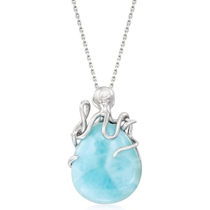 image:imageRossSimons Larimar Octopus Pendant Necklace in Sterling SilverLarimar