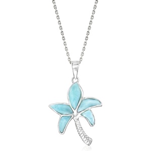 image:imageRossSimons Larimar Palm Tree Pendant Necklace in Sterling SilverLarimar