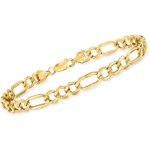 image:imageRossSimons Mens 10kt Yellow Gold FigaroLink Bracelet 85 inches