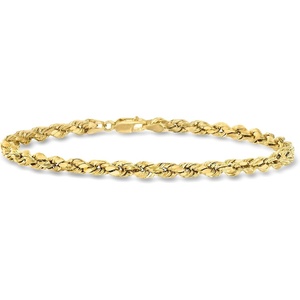 image:imageRossSimons Mens 4mm 10kt Yellow Gold RopeChain Bracelet 8 inches