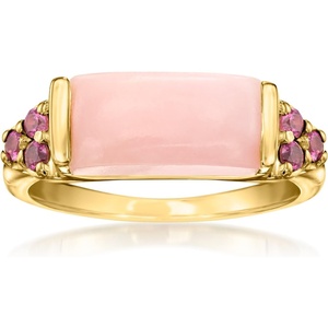 image:imageRossSimons Pink Opal and 20 ct tw Rhodolite Garnet Ring in 18kt Gold Over SterlingOpal