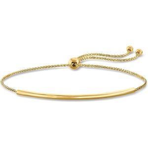image:imageRossSimons Pure Collection 14kt Yellow Gold Round Bar Bolo Bracelet