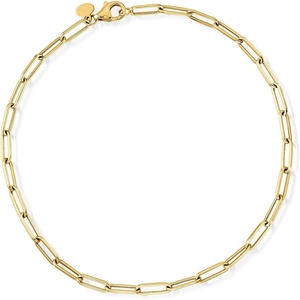 image:imageRossSimons Pure Collection Italian 14kt Yellow Gold Paper Clip Link Anklet 9 inches