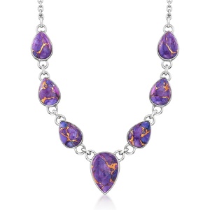 image:imageRossSimons Purple Turquoise Necklace in Sterling Silver 18 inches