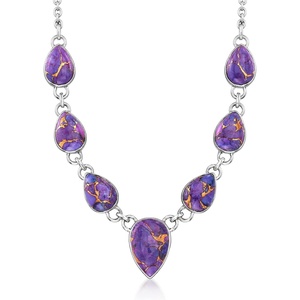 image:imageRossSimons Purple Turquoise Necklace in Sterling Silver 20 inches