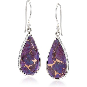 image:imageRossSimons Teardrop Purple Turquoise Earrings in Sterling Silver