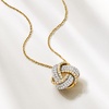 image:imageRossSimons 020 ct tw Diamond Love Knot Pendant Necklace in 10kt Yellow Gold 16 inches
