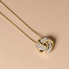 image:imageRossSimons 020 ct tw Diamond Love Knot Pendant Necklace in 10kt Yellow Gold 16 inches