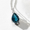 image:imageRossSimons 1300 Carat London Blue Topaz Pendant Necklace With Diamonds in Sterling SilverTopaz