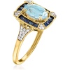 image:imageRossSimons 150 Carat Aquamarine and 70 ct tw Sapphire Ring With 12 ct tw Diamonds in 14kt Yellow GoldAquamarine