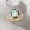 image:imageRossSimons 150 Carat Aquamarine and 70 ct tw Sapphire Ring With 12 ct tw Diamonds in 14kt Yellow GoldAquamarine