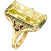 image:imageRossSimons 1800 Carat Lemon Quartz and 30 ct tw Tsavorite Ring With Black Enamel in 18kt Gold Over SterlingQuartz