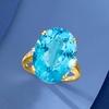 image:imageRossSimons 2000 Carat Sky Blue Topaz Cocktail Ring With Diamonds in 14kt Yellow GoldTopaz