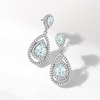 image:imageRossSimons 260 ct tw Aquamarine and 140 ct tw White Topaz PearShaped Drop Earrings in Sterling Silver