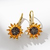 image:imageRossSimons 350 ct tw Citrine and 80 ct tw Smoky Quartz Sunflower Drop Earrings in 18kt Gold Over Sterling