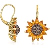 image:imageRossSimons 350 ct tw Citrine and 80 ct tw Smoky Quartz Sunflower Drop Earrings in 18kt Gold Over Sterling