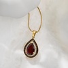 image:imageRossSimons 410 Carat Garnet and 20 ct tw Red and White Diamond Pendant Necklace in 18kt Gold Over SterlingGarnet