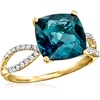 image:imageRossSimons 490 Carat London Blue Topaz and 11 ct tw Diamond Ring in 14kt Yellow GoldTopaz