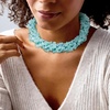 image:imageRossSimons 56mm Blue Cultured Pearl and 88000 ct tw Aquamarine Bead Torsade Necklace With Sterling Silver 18 inches