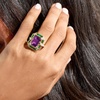 image:imageRossSimons 700 Carat Amethyst 80 ct tw Emerald and 20 ct tw Diamond Ring in 14kt Yellow GoldAmethyst