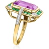 image:imageRossSimons 700 Carat Amethyst 80 ct tw Emerald and 20 ct tw Diamond Ring in 14kt Yellow GoldAmethyst
