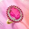 image:imageRossSimons 825 Carat Pink Topaz and 90 ct tw Ruby Ring With 19 ct tw Diamonds in 14kt Yellow GoldRuby