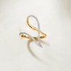 image:imageRossSimons Geometric Loop Ring With Diamonds in 10kt Yellow GoldDiamond