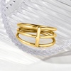 image:imageRossSimons Italian 10kt Yellow Gold 3Row Bar RingNo Gemstone