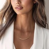 image:imageRossSimons Italian 10kt Yellow Gold Curved Bar Necklace180 Inches