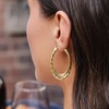 image:imageRossSimons Italian 10kt Yellow Gold DiamondCut and Polished TripleHoop Earrings