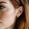 image:imageRossSimons Italian 10kt Yellow Gold DoubleHeart Drop Earrings