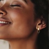 image:imageRossSimons Italian 10kt Yellow Gold Paper Clip Link Hoop Drop Earrings