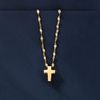image:imageRossSimons Italian 10kt Yellow Gold Puffed Cross Necklace160 Inches
