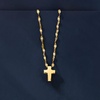 image:imageRossSimons Italian 10kt Yellow Gold Puffed Cross Necklace180 Inches
