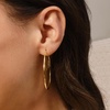 image:imageRossSimons Italian 10kt Yellow Gold Textured and Polished DoubleHoop Earrings